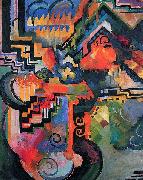 August Macke Colored composition (Hommage to Johann Sebastian Bachh) oil painting